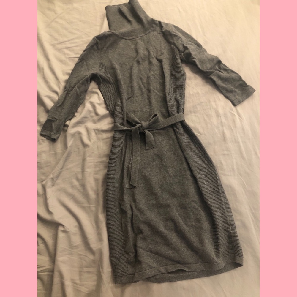 High neck sweater dress